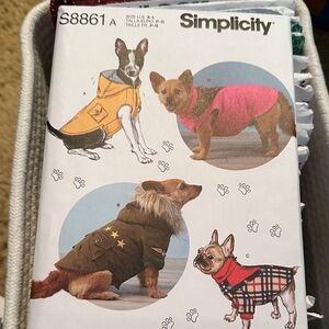 Simplicity Dog Coat Sewing Pattern Brand New Uncut Factory Folded